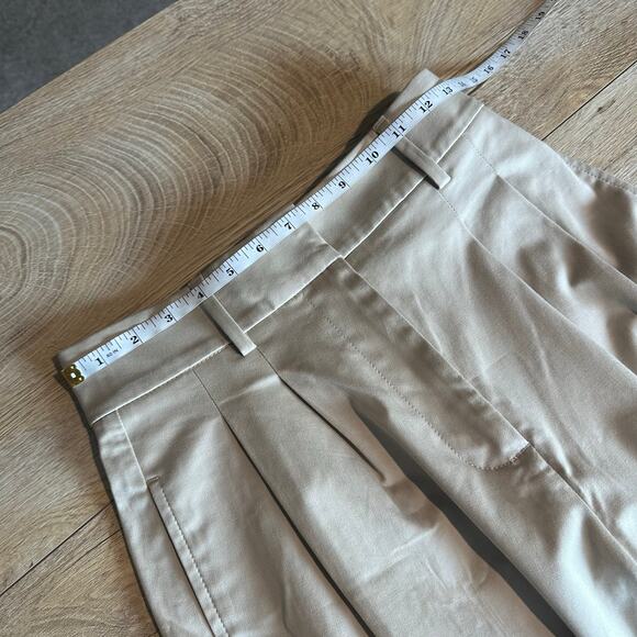 Banana Republic Cruz Pleated Wide Leg Chino Natural Khaki Beige 2 - Picture 9 of 11